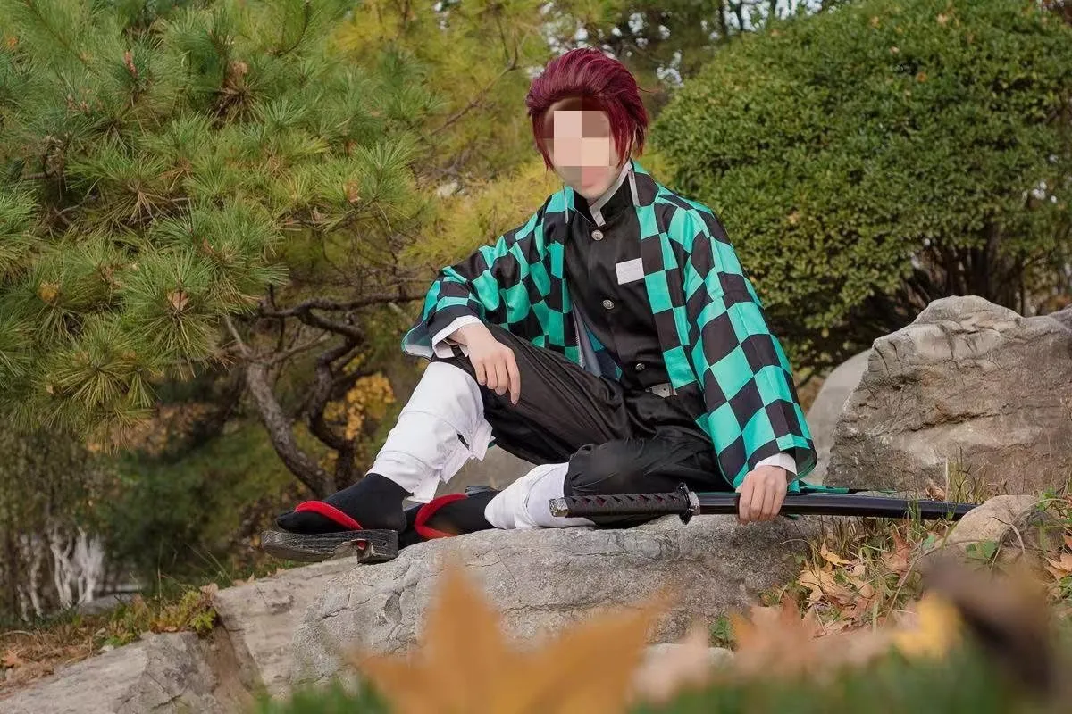 Tanjiro Cosplay Costume Unisex Adult Cloak Jacket Uniform Outfit With Tanjiro Costume Anime Cosplay Kimono Outfit