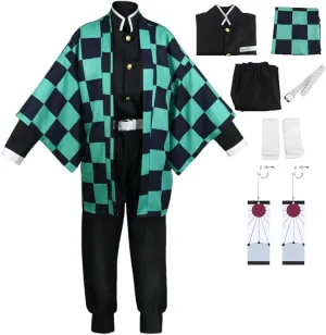Tanjiro Cosplay Costume Unisex Adult Cloak Jacket Uniform Outfit With Tanjiro Costume Anime Cosplay Kimono Outfit