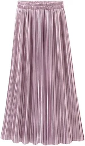 Tennis Skirts for Women,Women Vintage Casual High Waist Long Solid Fashion Daily Pleated Skirt Midi Skirt Circle