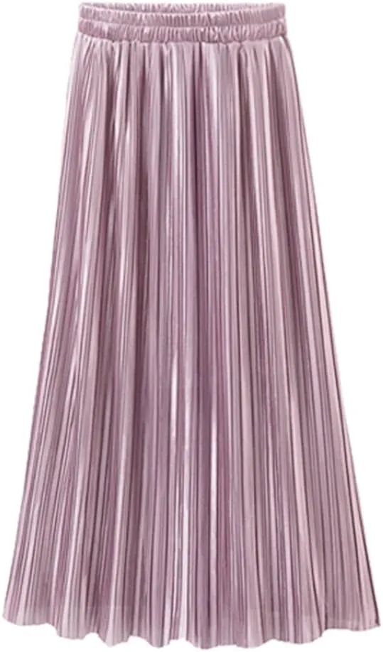 Tennis Skirts for Women,Women Vintage Casual High Waist Long Solid Fashion Daily Pleated Skirt Midi Skirt Circle