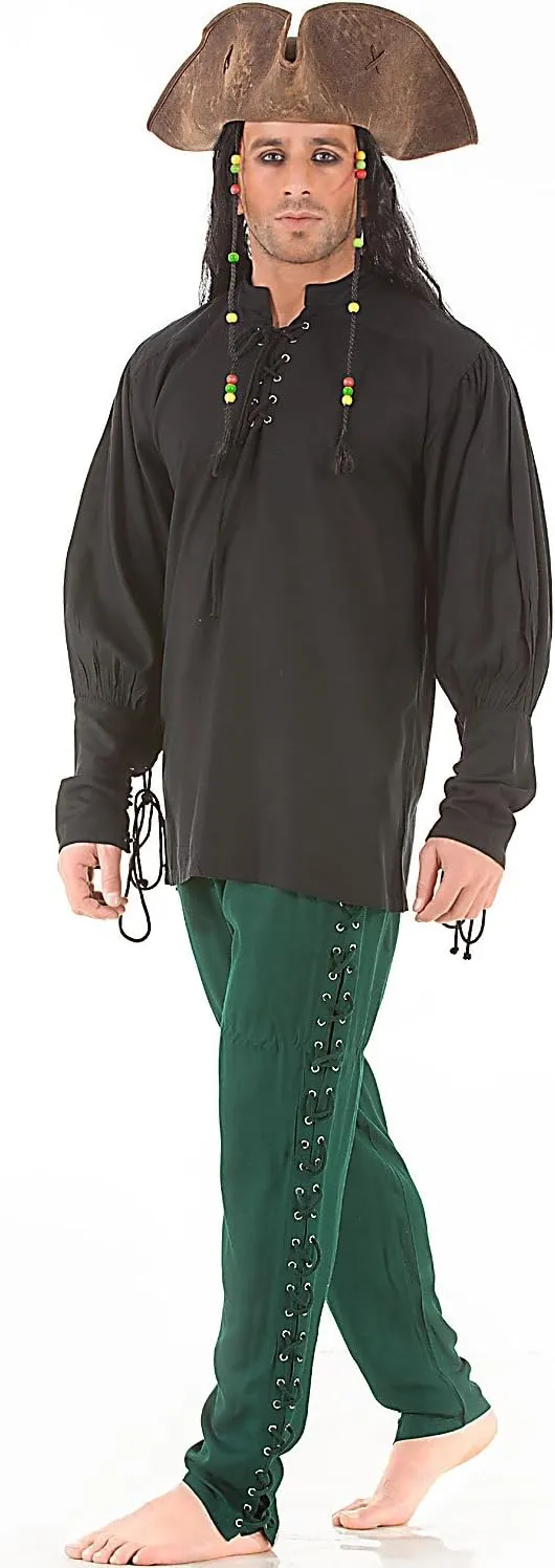 ThePirateDressing Medieval Renaissance Pirate Cosplay Costume Mens Lace-Up Pants