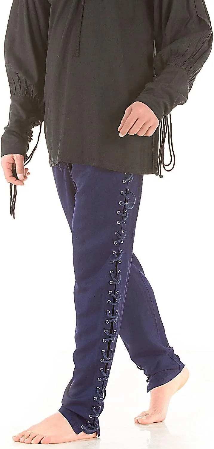 ThePirateDressing Medieval Renaissance Pirate Cosplay Costume Mens Lace-Up Pants