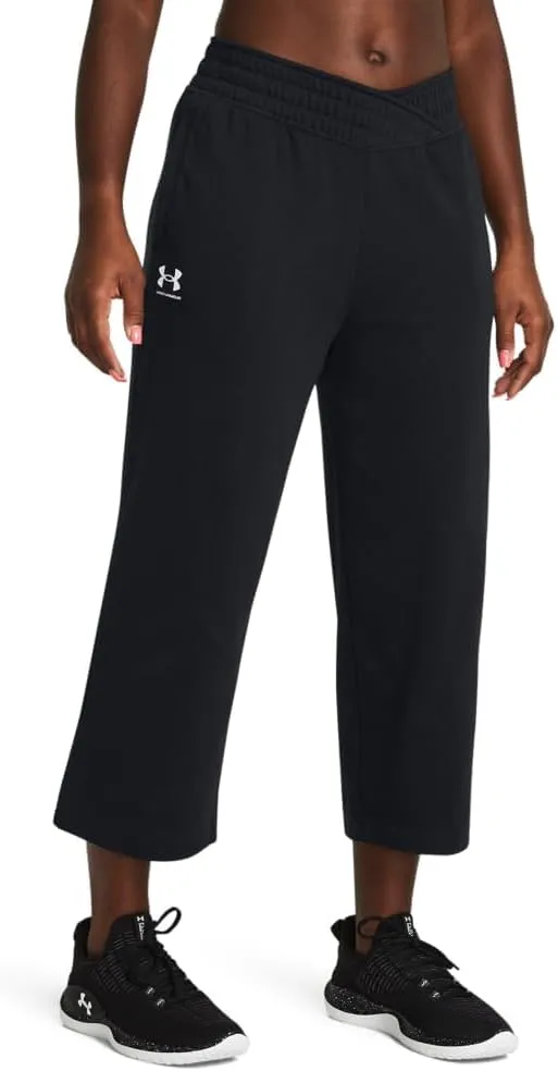 Under Armour Women's Rival Terry Wide Leg Crop Pants