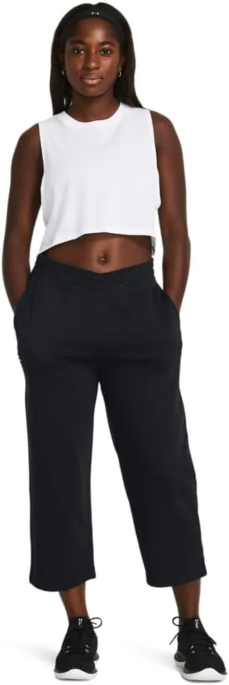 Under Armour Women's Rival Terry Wide Leg Crop Pants