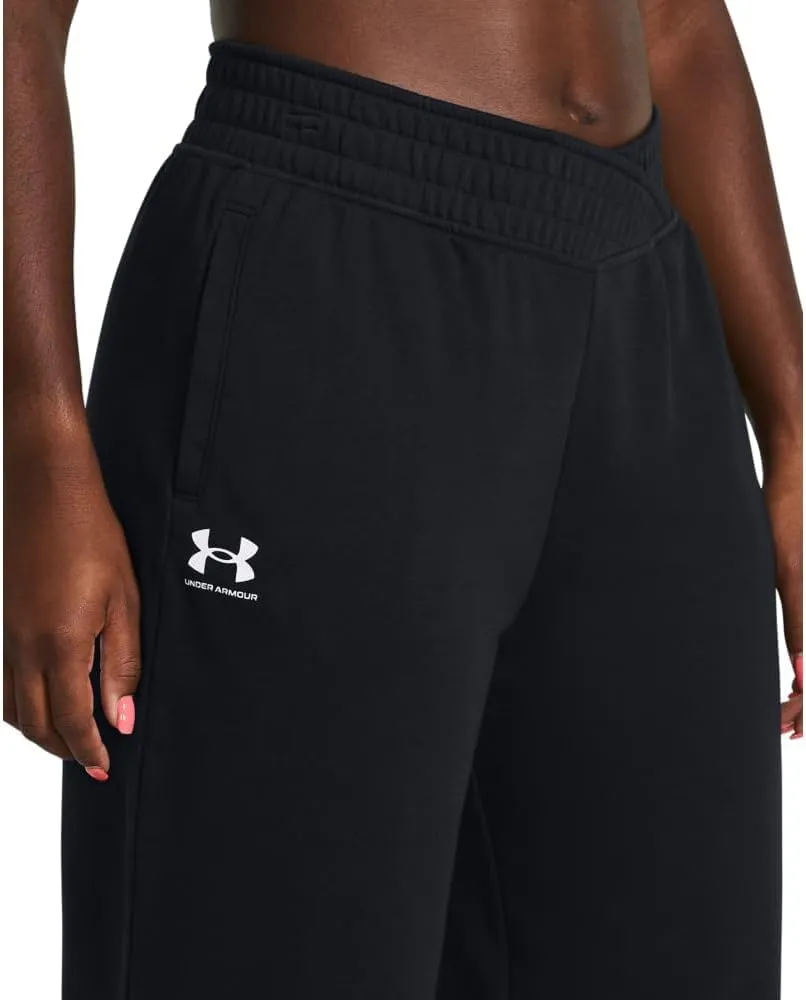 Under Armour Women's Rival Terry Wide Leg Crop Pants