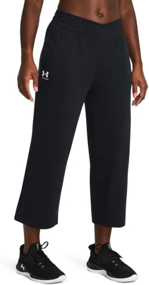 Under Armour Women's Rival Terry Wide Leg Crop Pants