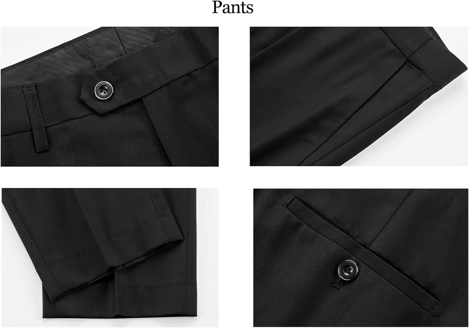 UNINUKOO Mens 3 Piece Suit Slim Fit Dress Tux Suits for Men Solid Color Wedding Classic Tuxedo Set
