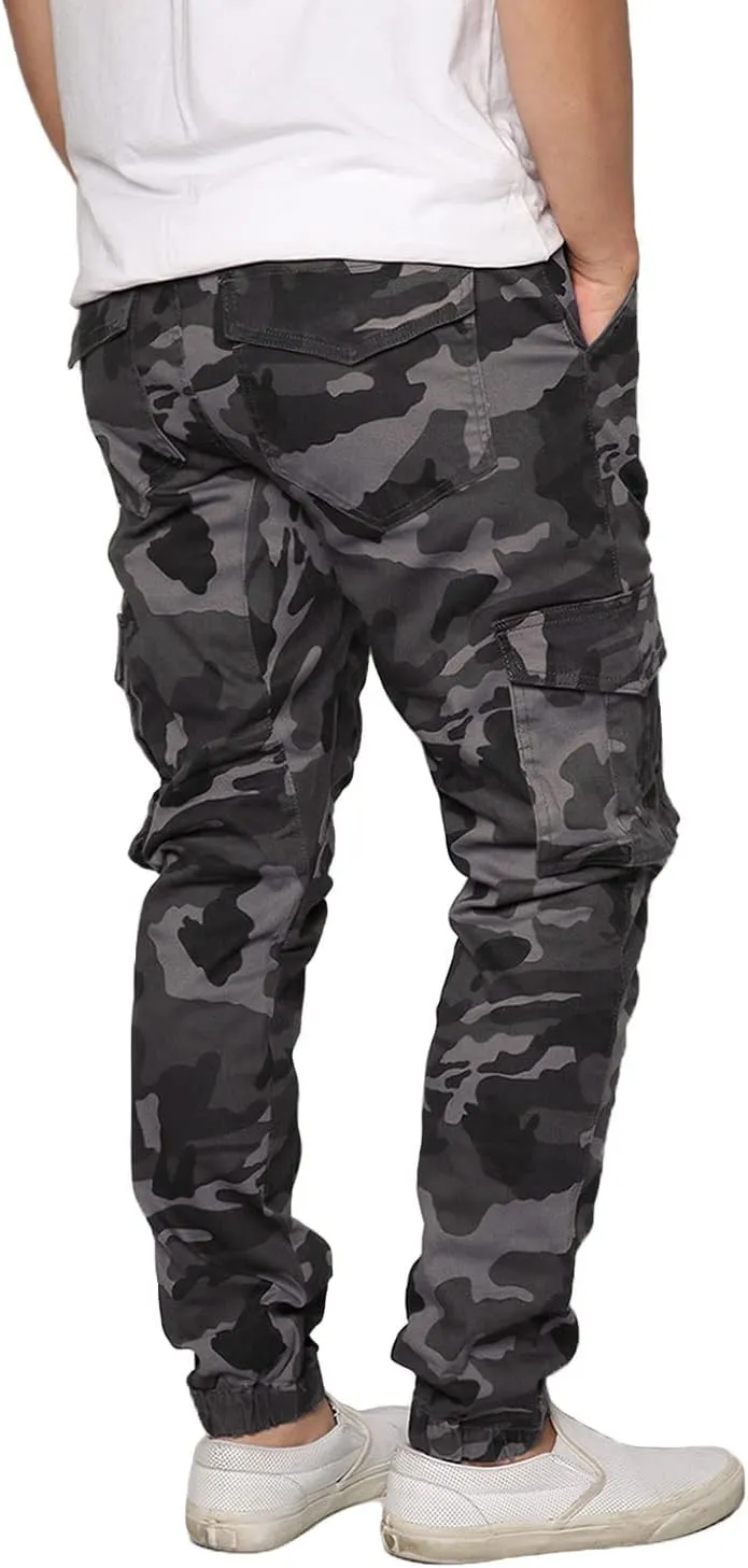 URBANJ Men's Stretch Twill Drop Crotch Jogger Pants S-5XL