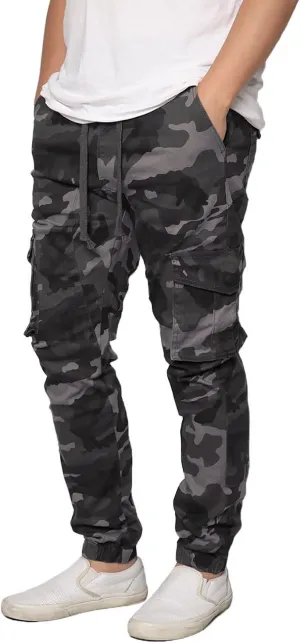 URBANJ Men's Stretch Twill Drop Crotch Jogger Pants S-5XL