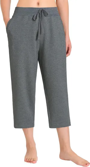 Weintee Women's Cotton Capri Pants with Pockets