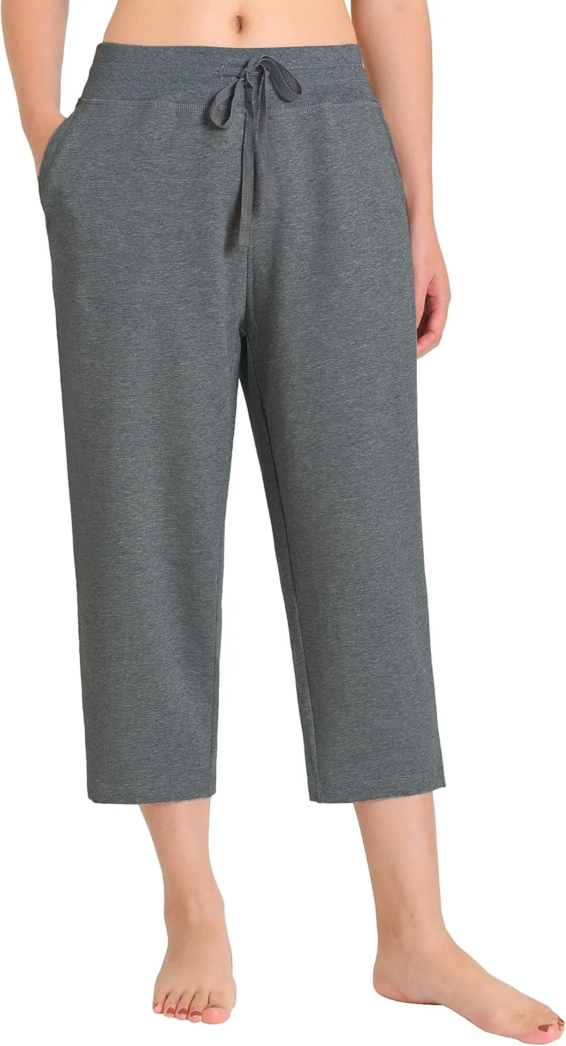 Weintee Women's Cotton Capri Pants with Pockets