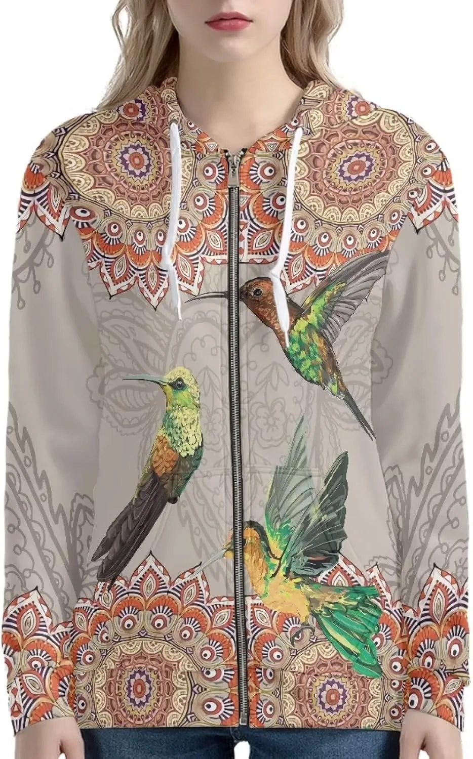 WELLFLYHOM Zip Up Hoodie for Women Y2K Sweatshirt Oversize Jacket Hoodies