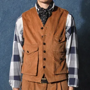Western Vintage Corduroy Tool Vest