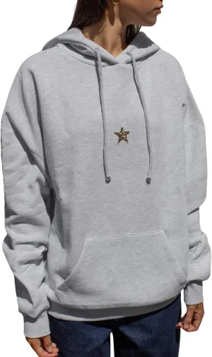 Women Y2k Star Print Oversized Hoodies Long Sleeve Front Pocket Hooded Pullover Top Graphic Sweatshirts Streetwear