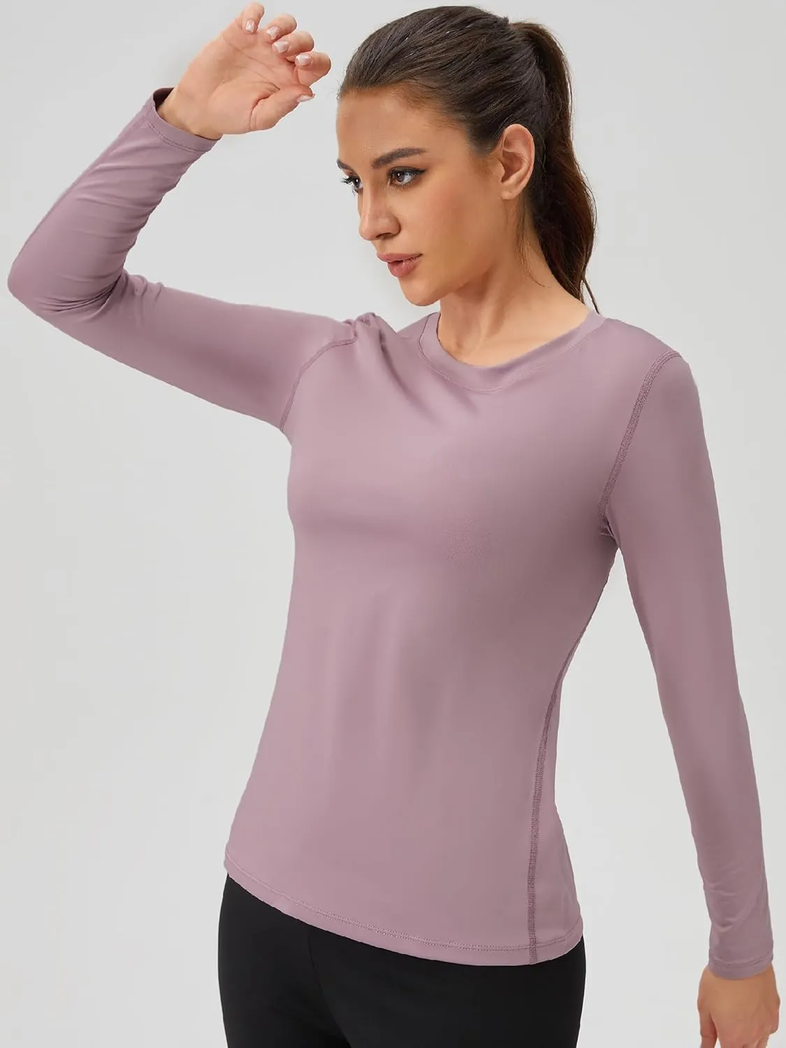 Women's 3 Pack Dry Fit Athletic Compression Base Layer Long Sleeve