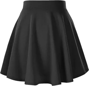 Women's Casual Mini Skirts High Waist A-Line Skater Skirt for Women Solid Color Athletic Skorts