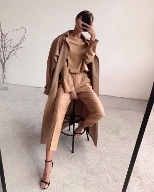 Women's Dressy High Waist Solid Long Pants Office Trousers with Pocket