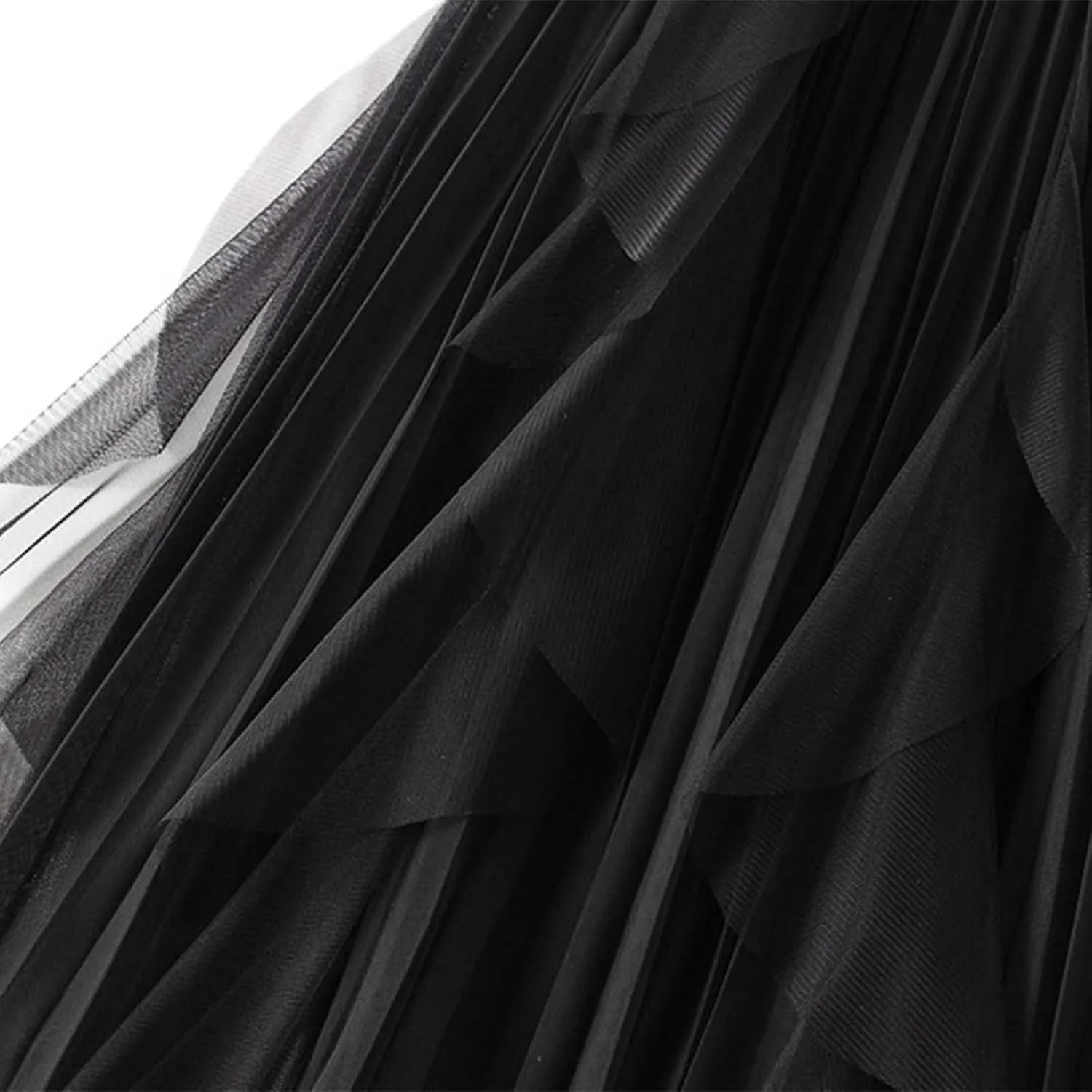Women's Fashion High Waisted Ruffled Mesh Skirt Women's Mid Length Pleated Skirt Boys Skirt