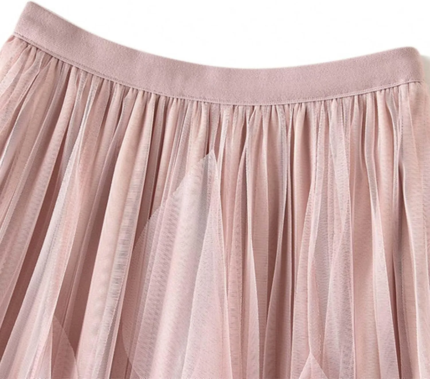 Women's Fashion High Waisted Ruffled Mesh Skirt Women's Mid Length Pleated Skirt Boys Skirt