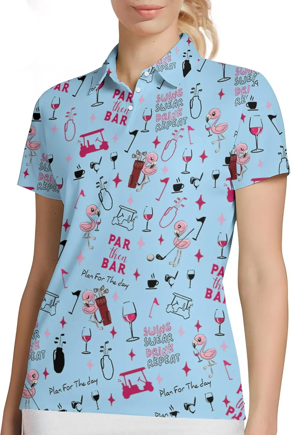 Womens Golf Shirt Polo Shirts for Women Funny Golf Outfit