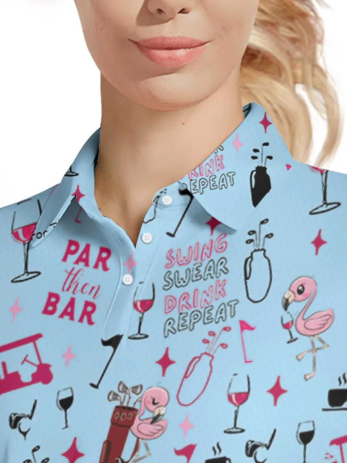Womens Golf Shirt Polo Shirts for Women Funny Golf Outfit