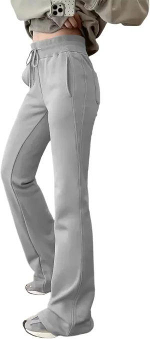 Womens Leggings Lounge Pocket Baggy High-Waisted Curvy Drawstring Elastic Wide Leg Sweatpant