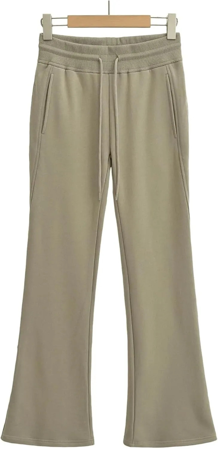 Womens Leggings Lounge Pocket Baggy High-Waisted Curvy Drawstring Elastic Wide Leg Sweatpant