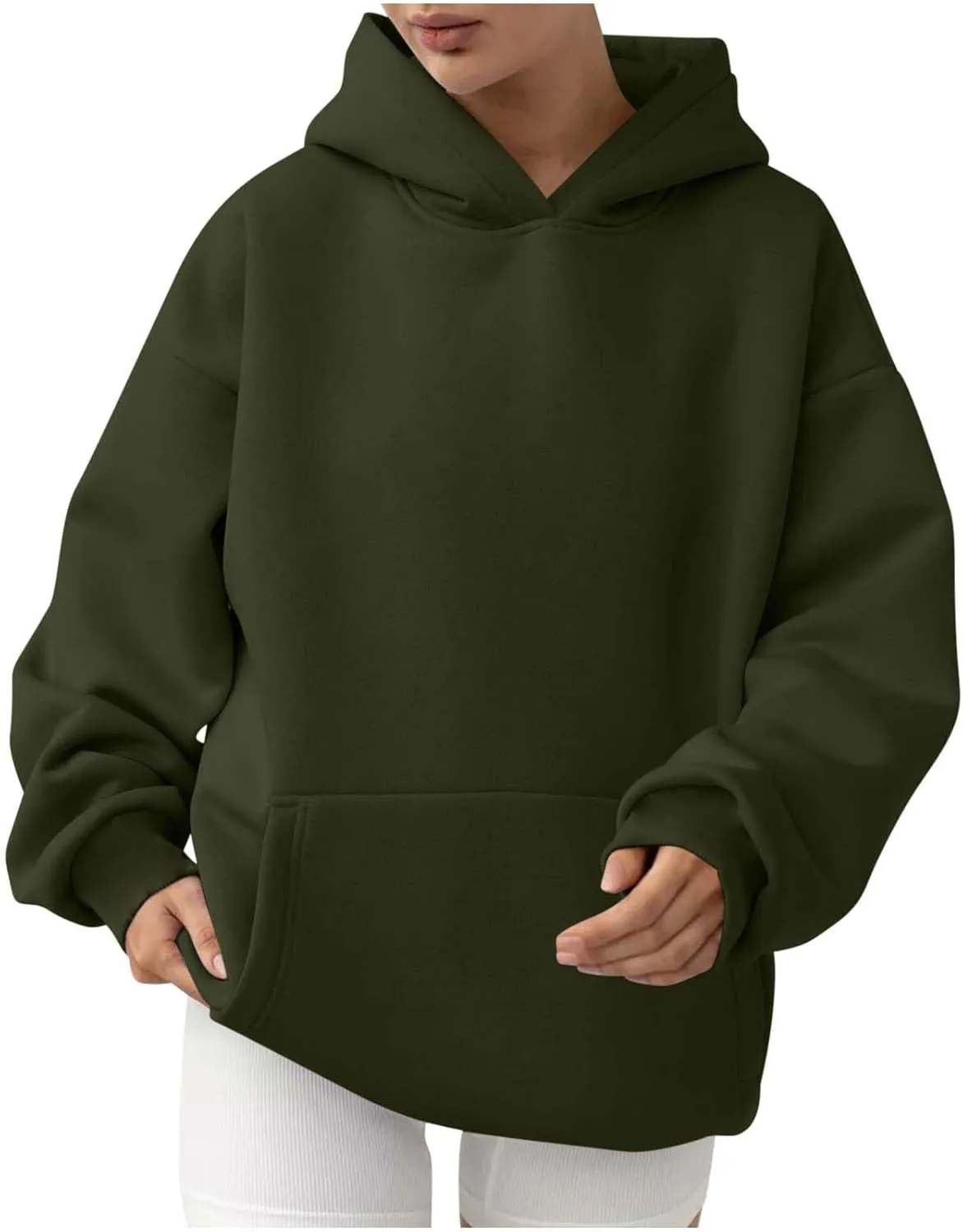 Women's Oversized Hoodies Casual Long Sleeve Fleece Sweatshirts Thermal Warm Pullover Teen Girls Preppy Top Clothes