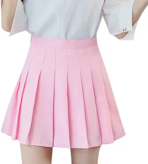 Women's Pleated Tennis Skirts High Waisted School A-Line Skater Skorts Casual Mini Athletic Workout Golf Skirt with Shorts