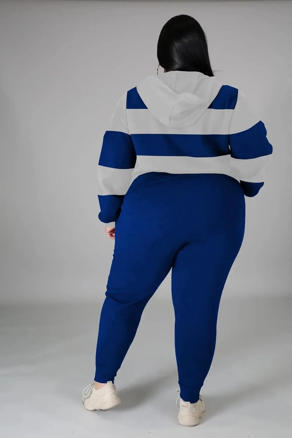 Women's Plus Size Two Piece Outfits Sweatsuits Sets Long Sleeve Loungewear Tracksuit Sets