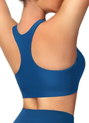 Womens Sports Bra Swimsuit Top Bikini Tops - Swim Bra for Under Swim Shirt Racerback Removable Padded Quick Dry UPF50  Royal Blue