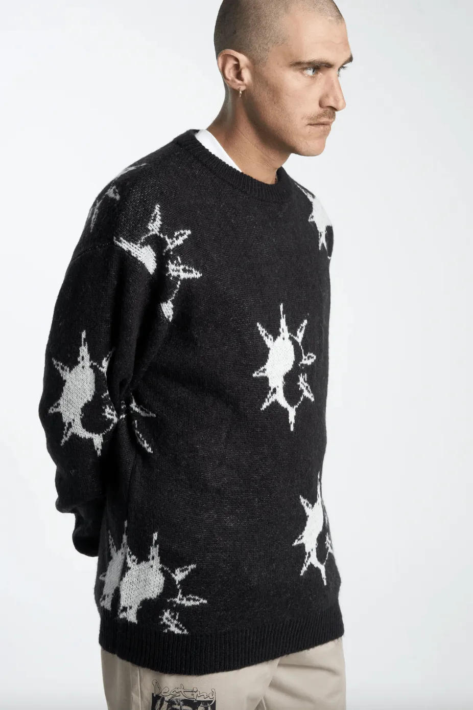 WORSHIP SUPPLIES DESTINO KNITTED CREW - BLACK
