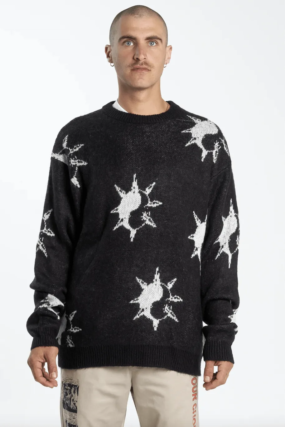 WORSHIP SUPPLIES DESTINO KNITTED CREW - BLACK