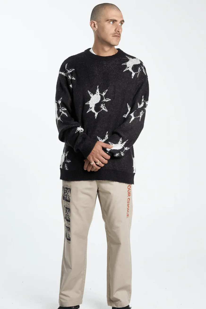 WORSHIP SUPPLIES DESTINO KNITTED CREW - BLACK
