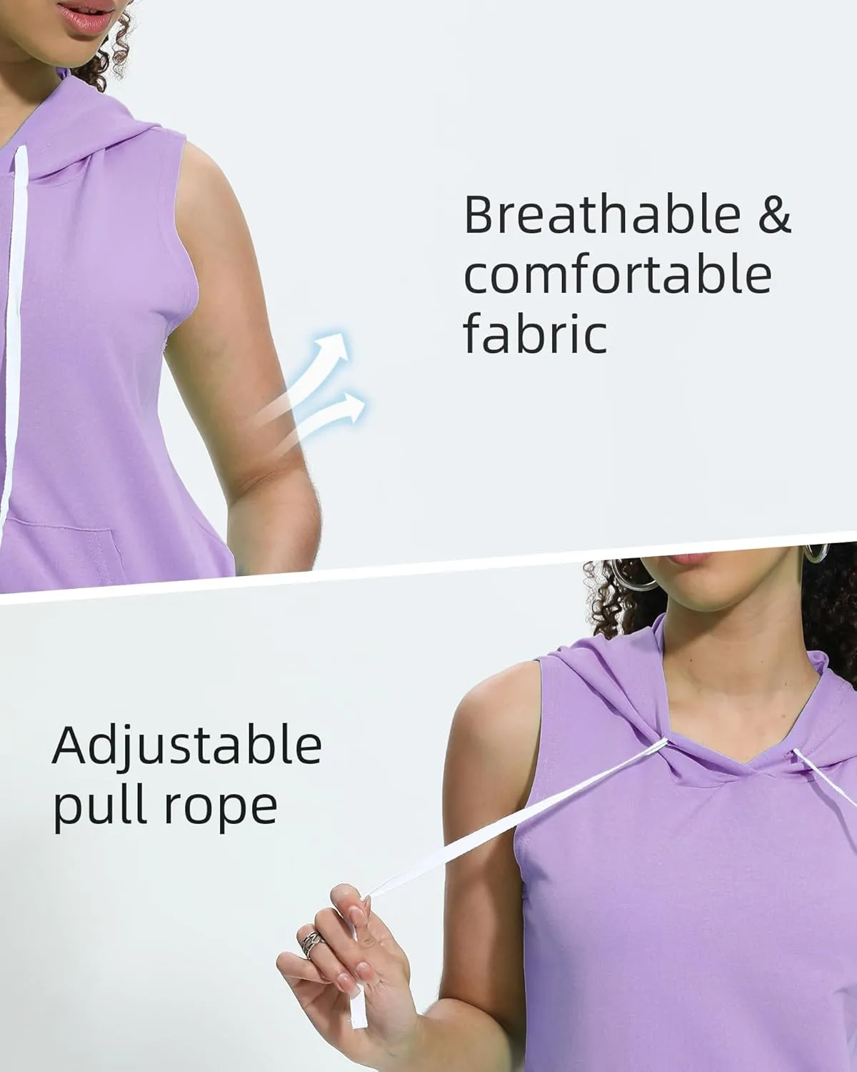 Xeoxarel Women's Sleeveless Tank Top Hoodies Vest with Pockets (S-XL)
