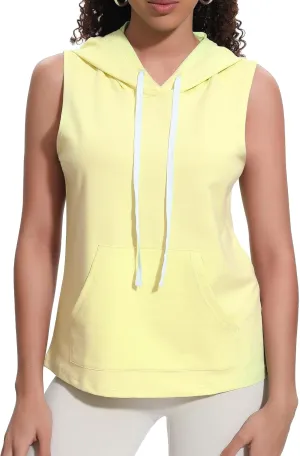 Xeoxarel Women's Sleeveless Tank Top Hoodies Vest with Pockets (S-XL)