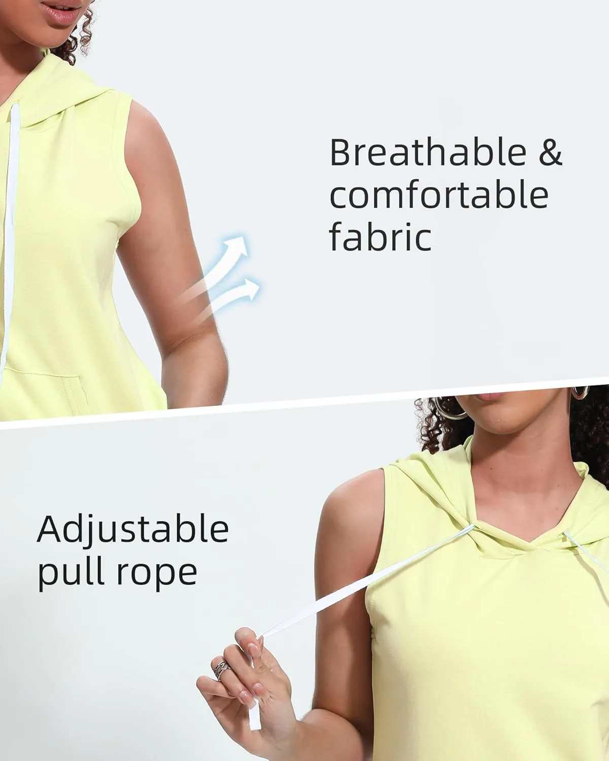 Xeoxarel Women's Sleeveless Tank Top Hoodies Vest with Pockets (S-XL)