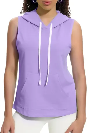 Xeoxarel Women's Sleeveless Tank Top Hoodies Vest with Pockets (S-XL)