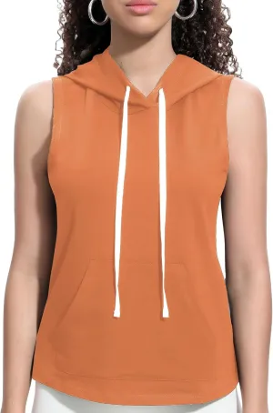 Xeoxarel Women's Sleeveless Tank Top Hoodies Vest with Pockets (S-XL)