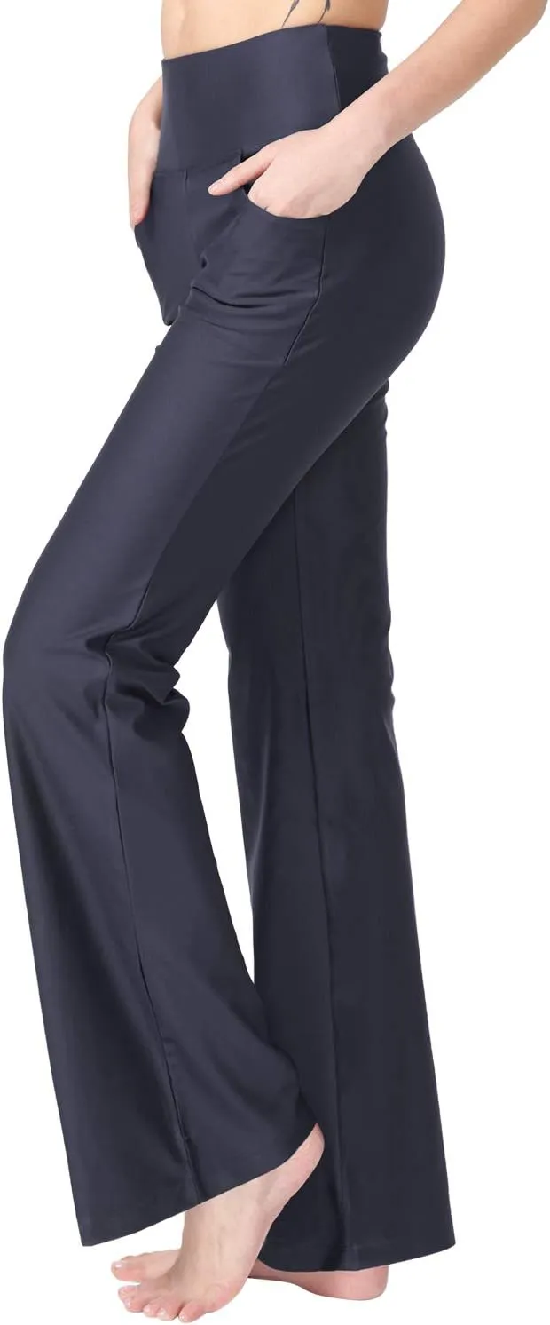 Zeronic Bootcut Yoga Pants for Women with Pockets High Waisted Workout Running Pants Tummy Control Long Bootleg Work Pants
