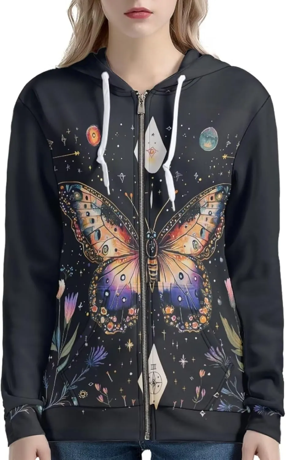 Zipper Hoodies for Women Trendy Lightweight Hoodie Women Hooded Sweatshirt Jacket